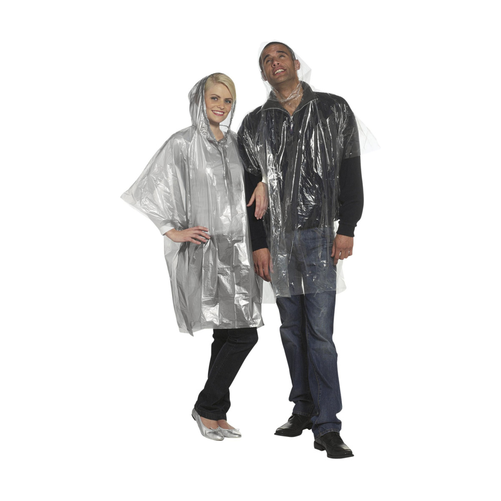 Logo trade liikelahja mainoslahja tuotekuva: Kirkas poncho/sadetakki