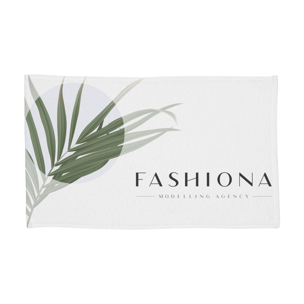 Logo trade mainoslahja ja liikelahja tuotekuva: Painettu RPET-kylpypyyhe 350 g/m² 70x140