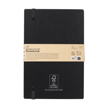 Logotrade liikelahjat mainoslahjat tuotekuva: Bamboo Journal Naked Spine Paper Notebook Musta A5