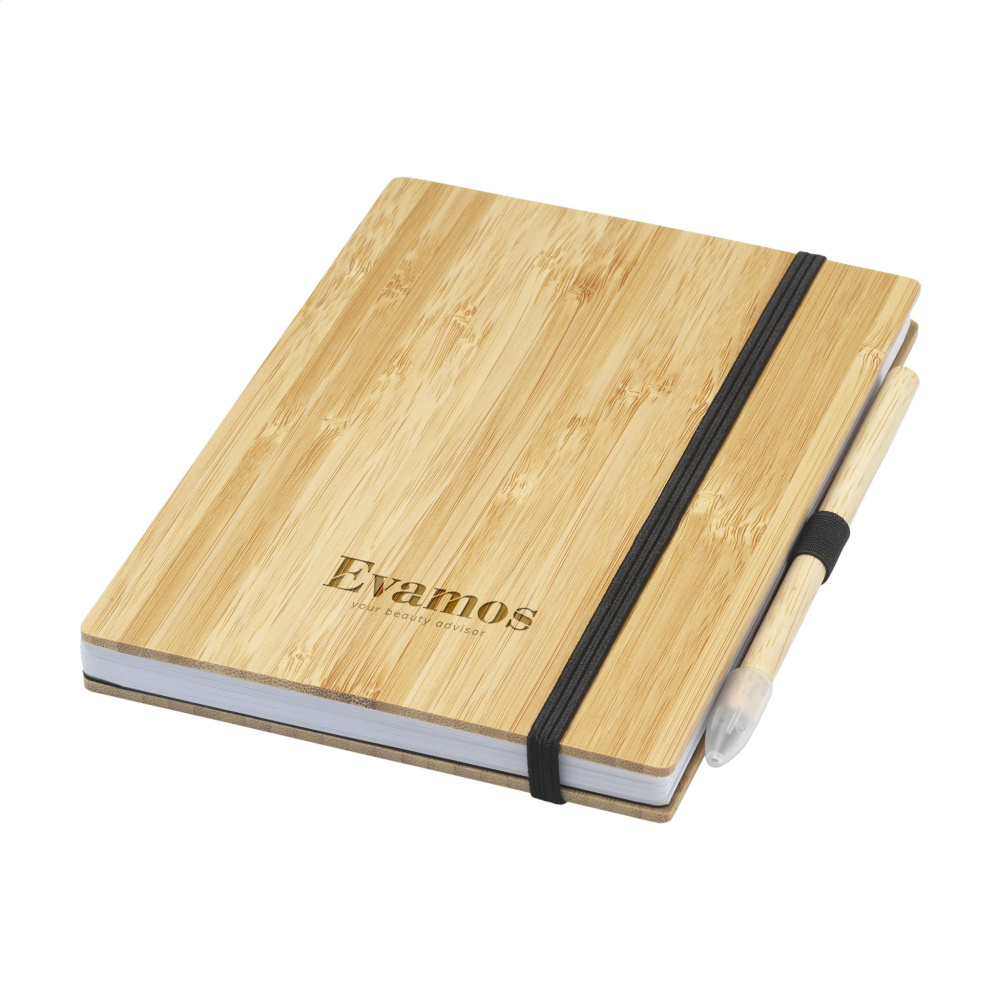 Logo trade liikelahja mainoslahja tuotekuva: BambooPlus Paper Notebook A5 - Inkless Pen