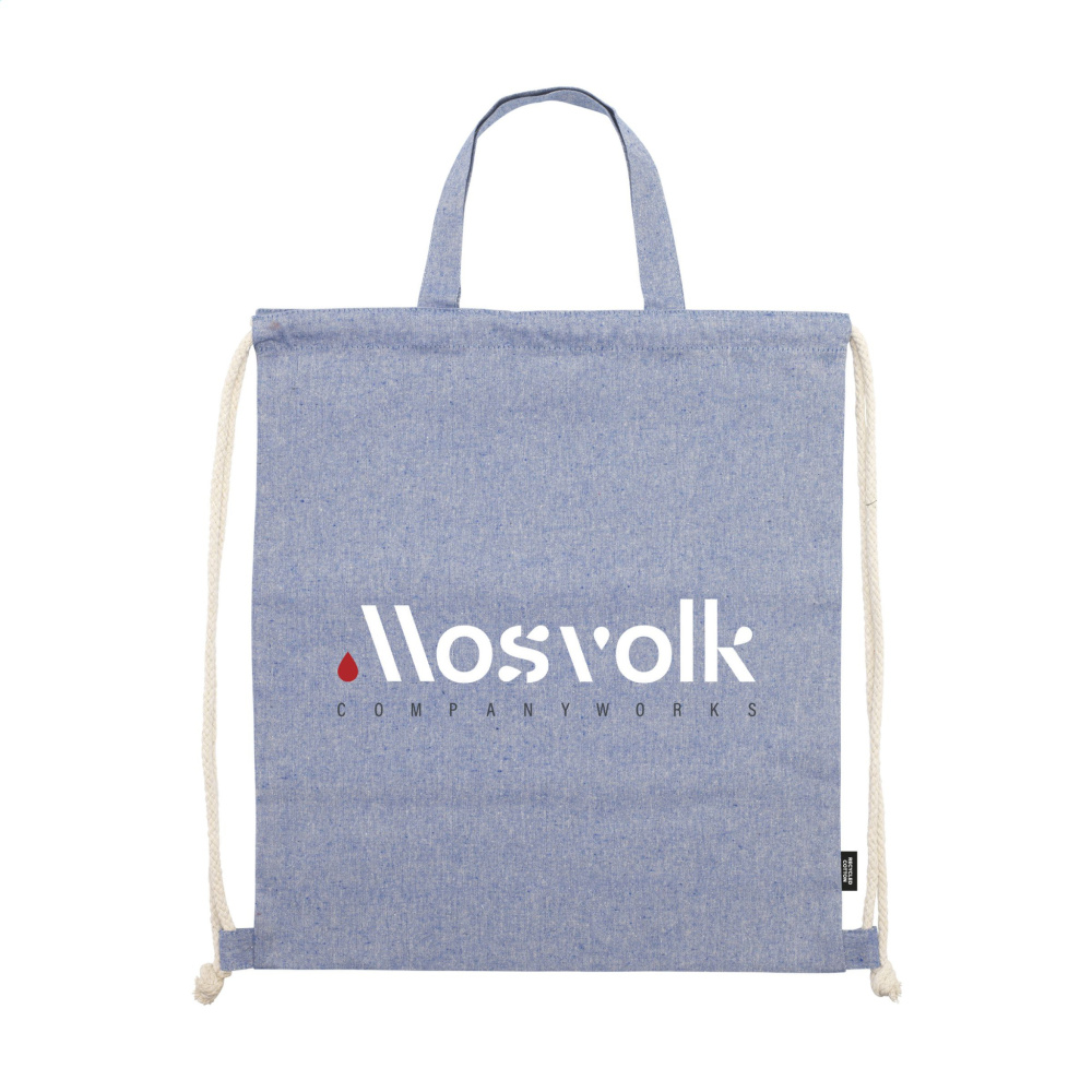 Logotrade liikelahja tuotekuva: GRS Recycled Cotton PromoBag Plus (180 g/m²) reppu