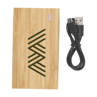 Logo trade liikelahjat mainoslahjat kuva: Bamboo 4000 Powerbank ulkoinen laturi