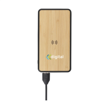 Logotrade liikelahja mainoslahja kuva: Boru Bamboo RCS kierrätetty ABS Powerbank langaton laturi