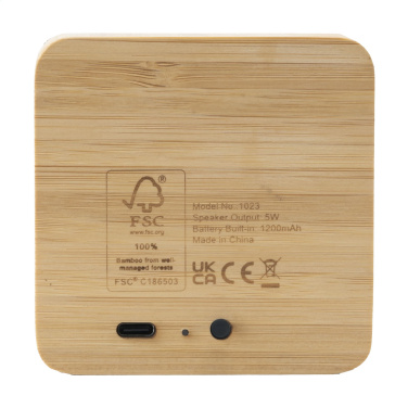 Logo trade mainoslahja kuva: Sonido 5W Bamboo langaton kaiutin