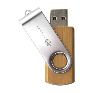 Logotrade mainoslahja ja liikelahja kuva: USB Twist Bamboo varastossa 8 Gt