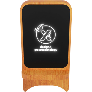 Logo trade liikelahjat tuotekuva: SCX.design W16 puinen 10 W:n latausteline, langaton ja valaistuva