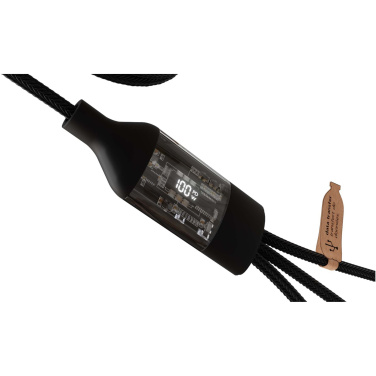 Logotrade liikelahja tuotekuva: SCX.design C50 100 W:n / 5 A:n pikalataava 5-in-1-kaapeli digitaalisella näytöllä