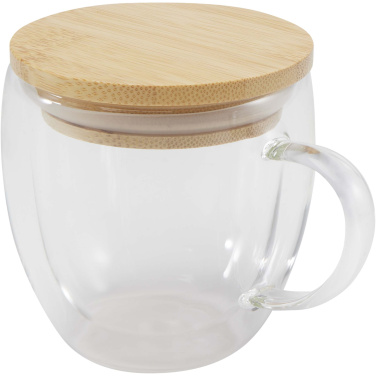 Logo trade mainostuotet tuotekuva: Lenora 250 ml:n lasikuppi bambukannella