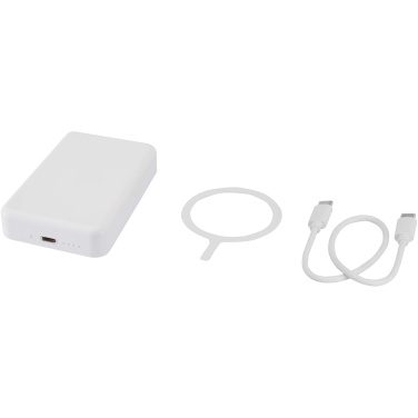 Logo trade mainostuotet tuotekuva: Acrab 10 000 mAh:n ja 15 W:n magneettinen langaton varavirtalähde, jossa 20 W:n PD – valmistettu kierrätetystä muovista