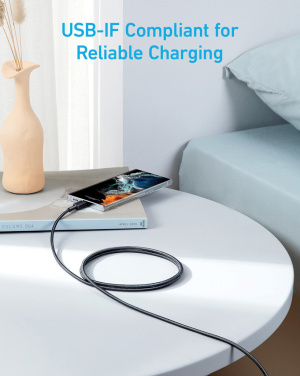 Logotrade mainoslahjat ja liikelahjat tuotekuva: Anker USB-C–USB-C-kaapeli, 1,8 metriä, 60 W