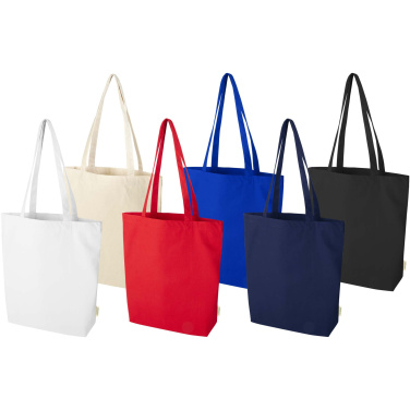 Logotrade mainoslahja tuotekuva: Odisha 180 g/m²:n OCS-sertifioitu leveäpohjainen kassi tilavuus 11 litraa