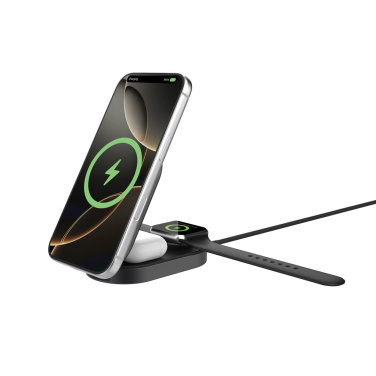 Logo trade liikelahja mainoslahja tuotekuva: Quantum ultra-nopea 3-in-1 25 W taitettava langaton laturi