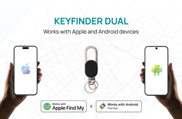 Logotrade reklaminės dovanos nuotrauka: Dviguba raktų pakabukas su „Keyfinder“ funkcija ir vietos nustatymu visame pasaulyje