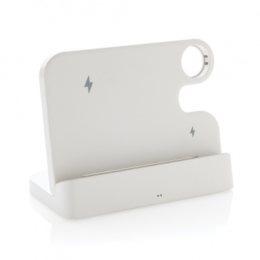 Logotrade logo dāvanas foto: Joltz RCS pārstrādāta plastmasas dubultā 15 W lādētājs ar iWatch slotu