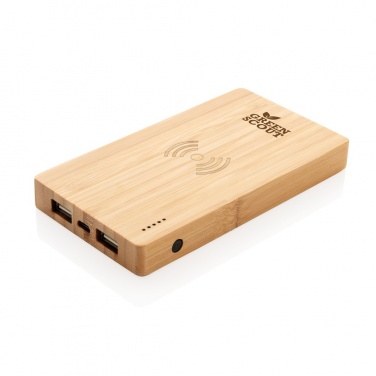Logotrade ziemassvētku dāvanas foto: Bambusa 4000 mAh bezvadu 5W Powerbank