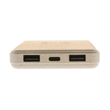 Logotrade korporatīvās dāvanas foto: Korķa un kviešu salmu 8000 mAh 5 W bezvadu barošanas bloks