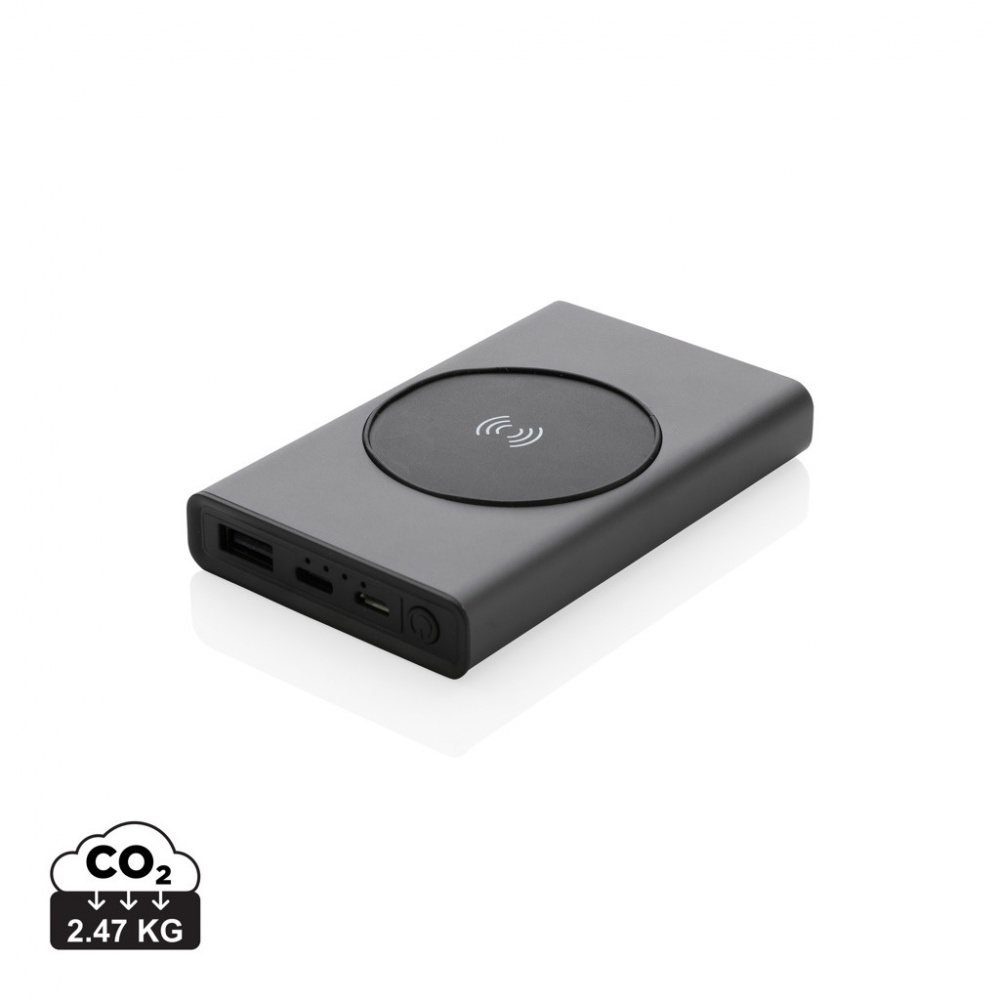 Logotrade Ideja dāvanas foto: Terra RCS pārstrādāta alumīnija 5000 mAh jaudas banka 5W bezvadu