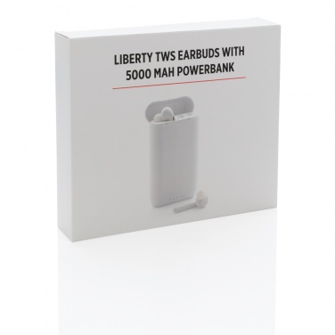 Logotrade ziemassvētku dāvanas foto: Liberty TWS austiņas ar 5000 mAh jaudas banku