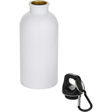 Logotrade dāvanas foto: Oregon 400 ml sublimācijas RCS pārstrādāta viensienas nerūsējošā tērauda ūdens pudele ar karabīni