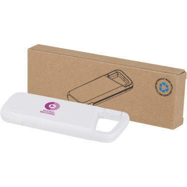 Logotrade logo dāvanas foto: Alkes 5000 mAh 12W ūdensizturīgs pārnēsājamais akumulators no pārstrādātas plastmasas ar karabīni