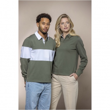 Лого трейд pекламные cувениры фото: Clyde unisex organic rugby polo sweatshirt