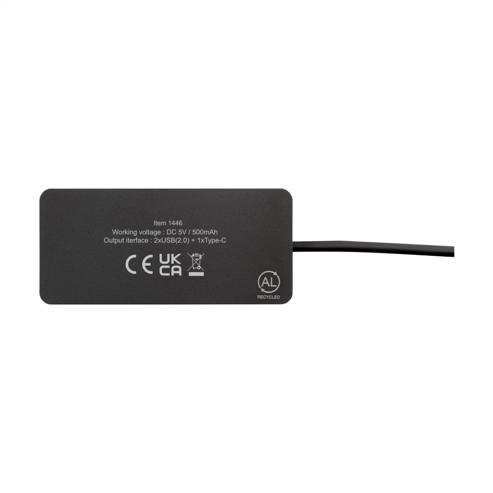 Логотрейд pекламные подарки картинка: USB-концентратор Tecco GRS из переработанного алюминия
