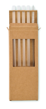 Логотрейд pекламные продукты картинка: 4 reusable glass straws