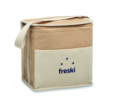 Логотрейд pекламные продукты картинка: Jute and canvas cooler bag 3L