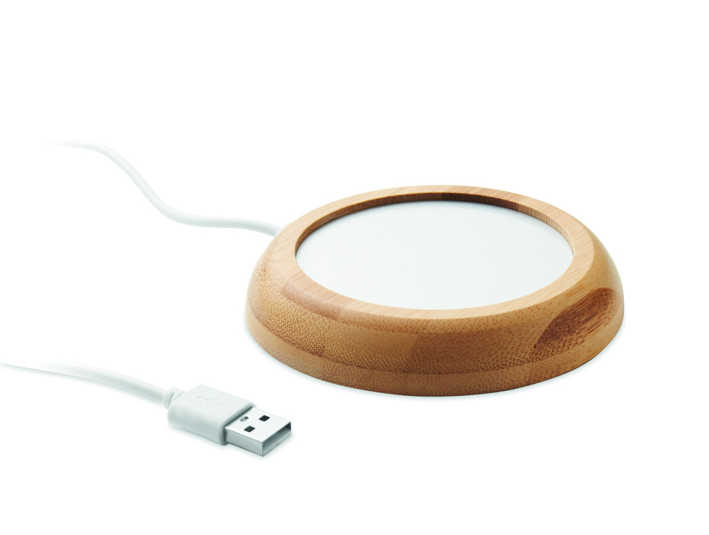 Лого трейд pекламные cувениры фото: Bamboo mug warmer with USB