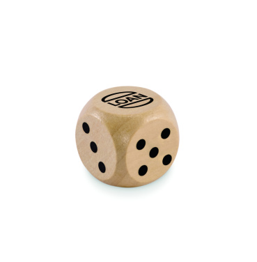 Логотрейд pекламные подарки картинка: Schima wooden dice 3cm dia