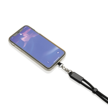 Логотрейд бизнес-подарки картинка: Регулируемый ремешок для телефона LoopAmp RCS RPET, кабель 60 Вт