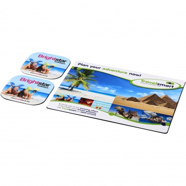 Logotrade profilreklam bild: Brite-Mat® Set 3 med musmatta och underlägg