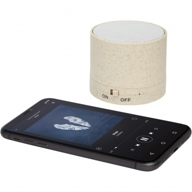 Logotrade profilprodukter bild: Kikai Bluetooth® högtalare i halm