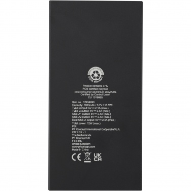 Logotrade reklamprodukter bild: Connect 5 000 mAh powerbank av återvunnen aluminium