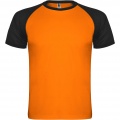 Indianapolis kortärmad unisex sport-T-shirt, Fluor Orange / Solid svart