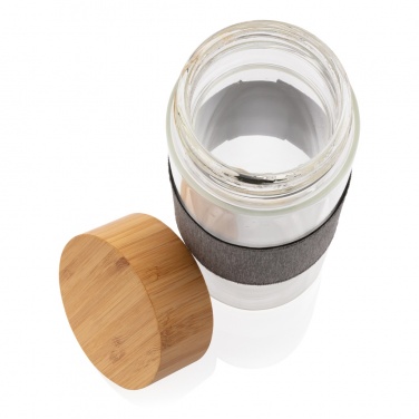 Logotrade profilprodukter bild: Impact borosilikatglasflaska med bambulock
