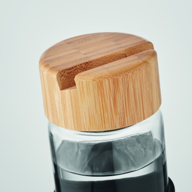 Logotrade reklamprodukter bild: Glasflaska med bambulock 600ml