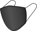 SVART-SVART ansiktsmask i bomull 140116500, svart