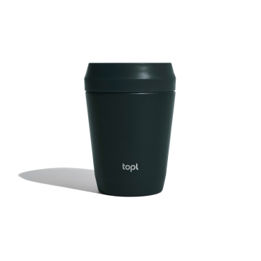 Logotrade presentreklam bild: Topl To Go-glas i återvunnet stål Patenterat 360-lock 235 ml