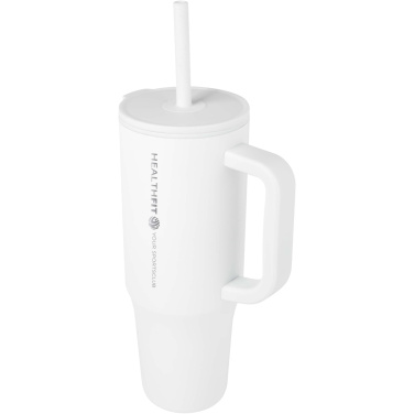 Logotrade presentreklam bild: Brady 900 ml RCS-certifierad isolerad mugg med silikonsugrör