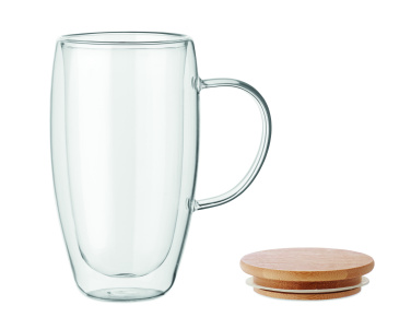 Logotrade kampanjprodukter bild: Dubbelväggig glasmugg 450 ml