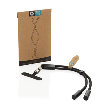 Logotrade reklamprodukter bild: LoopAmp RCS RPET handledsrem för telefon med 60 W kabel