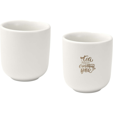 Logotrade profilreklam bild: Male 90 ml espressokoppar av keramik – set om två