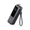 Anker Powerbank 25.000 mAh 165W med inbyggd utdragbar kabel, grå