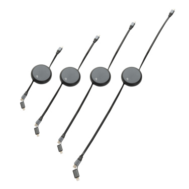Logotrade reklamprodukter bild: Terra RCS återvunnen aluminium 240W utdragbar 2-i-1 kabel