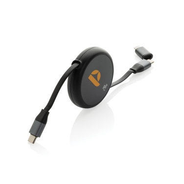 Logotrade kampanjprodukter bild: Terra RCS återvunnen aluminium 240W utdragbar 2-i-1 kabel