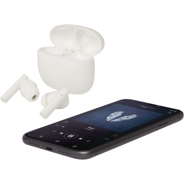 Logotrade reklamprodukter bild: Alterf True Wireless Bluetooth®-öronsnäckor av återvunnen plast med öronproppar av silikon