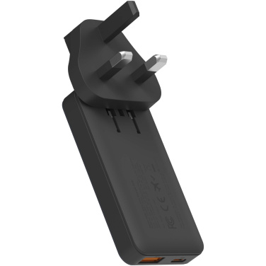Logotrade profilprodukter bild: Xtorm 65 W snabbladdare set med kabel och resefodral för resor