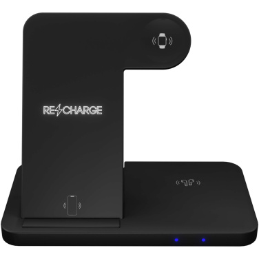 Logotrade profilreklam bild: SCX.design W28 3-i-1 trådlös laddningsbas med telefonställ